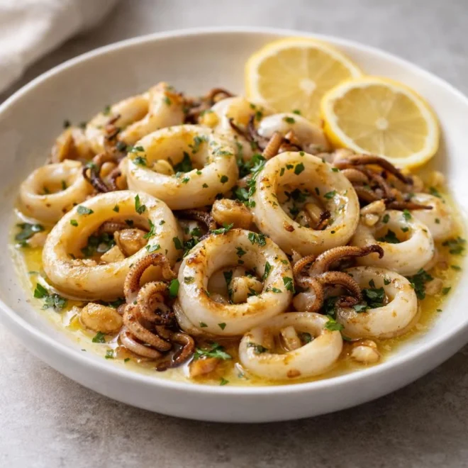 Calamars grillés au citron et à l’ail : recette
