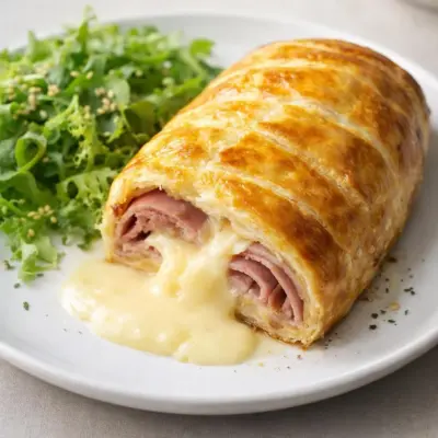 Camembert en croûte au jambon : croustillant & fondant