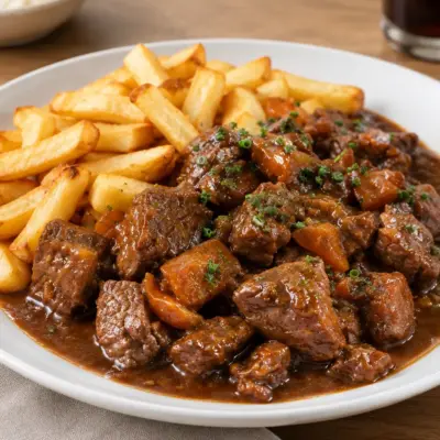Carbonade flamande recette à la bière et frites