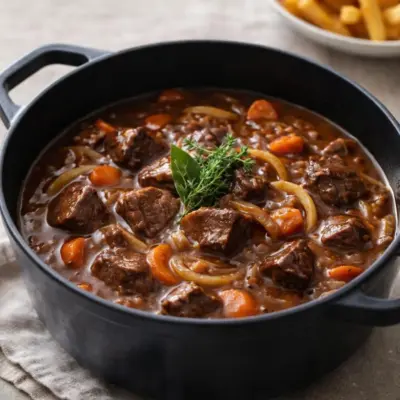 Carbonnade flamande traditionnelle au bœuf & bière brune