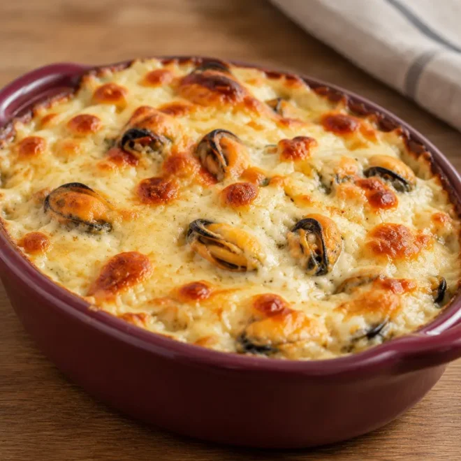 Cassolette de moules gratinées facile