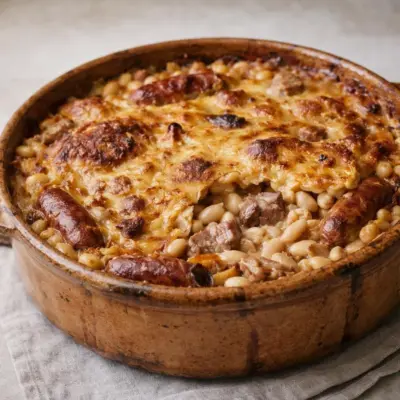 Cassoulet de Castelnaudary à la croûte craquante