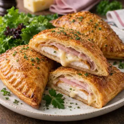 Chaussons feuilletés cordon bleu jambon fromage
