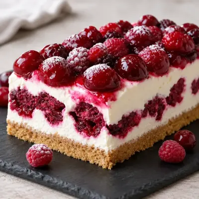 Cheesecake sans cuisson aux fruits rouges facile