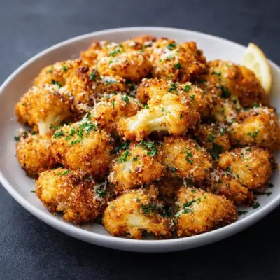 Chou-fleur rôti croustillant au parmesan : au four
