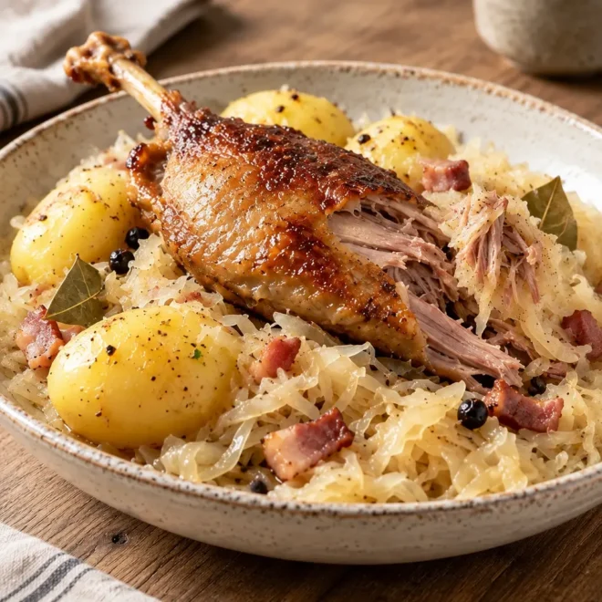 Choucroute garnie à la cuisse de canard