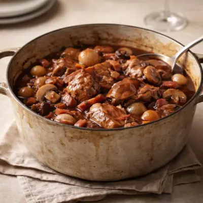 Civet de lapin au vin rouge : fondant & sauce nappante