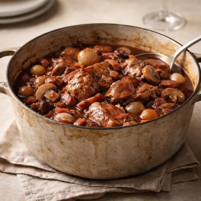 Civet de lapin au vin rouge : fondant & sauce nappante