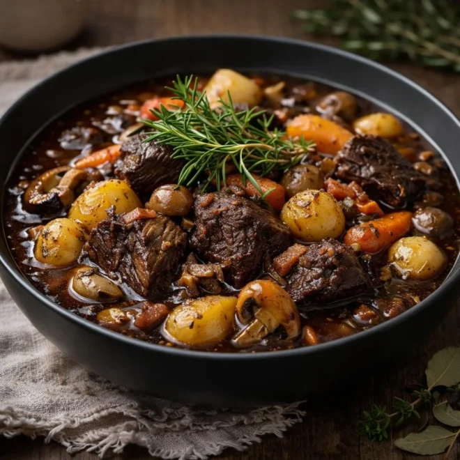 Recette civet de sanglier au vin rouge mijoté