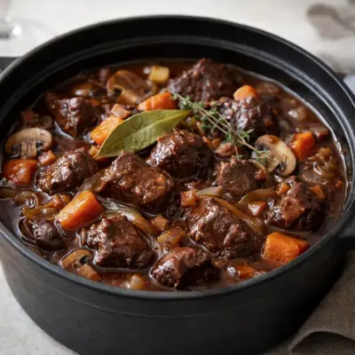 Civet de sanglier au vin rouge : mijoté tendre