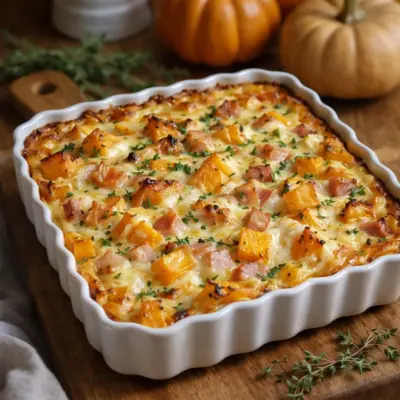 Recette clafoutis salé butternut comté jambon