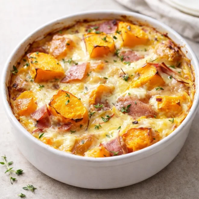 Clafoutis salé butternut jambon comté