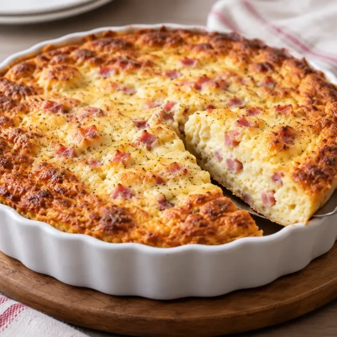 Clafoutis salé facile au chou-fleur et jambon