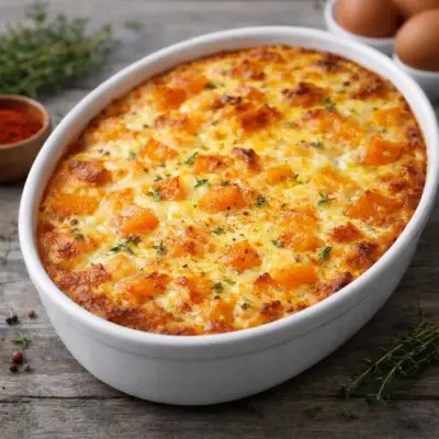 Recette clafoutis salé au potiron, emmental fondant