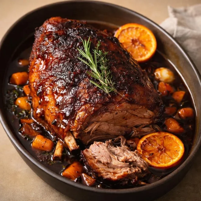 Cochon confit à la bière et au sirop d’érable