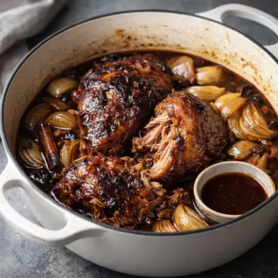 cochon confit à la bière au sirop d’érable