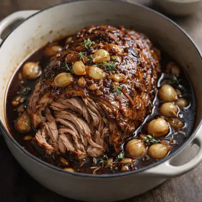 Cochon confit à la bière au sirop d’érable