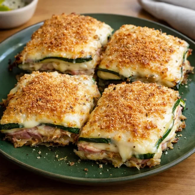 Cordon-bleu de courgette au jambon et mozzarella