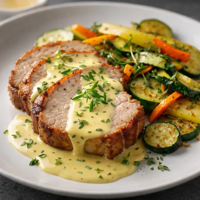 Côtelettes de porc sauce béarnaise à l’estragon