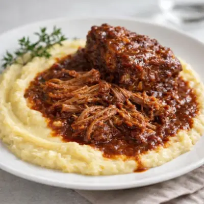 Côtes de porc mijotées au cabernet sauvignon