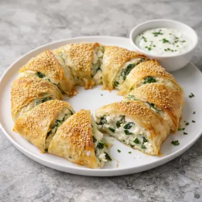 Couronne de brick au poulet et épinards