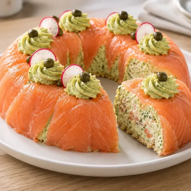 Couronne de saumon fumé : entrée facile aux herbes