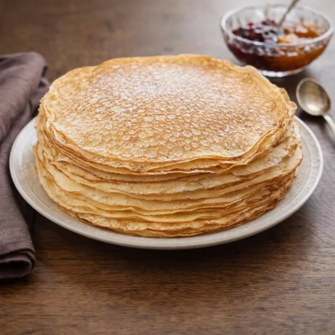 Recette de crêpes fines et dorées à la poêle