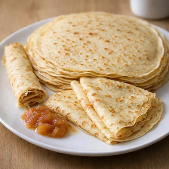 Recette crêpes légères au yaourt 0% : fines & moelleuses