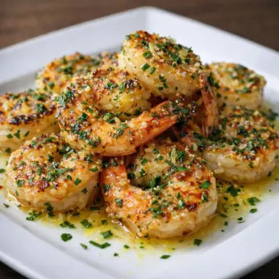 Crevettes à l’ail dorées au parmesan citronné