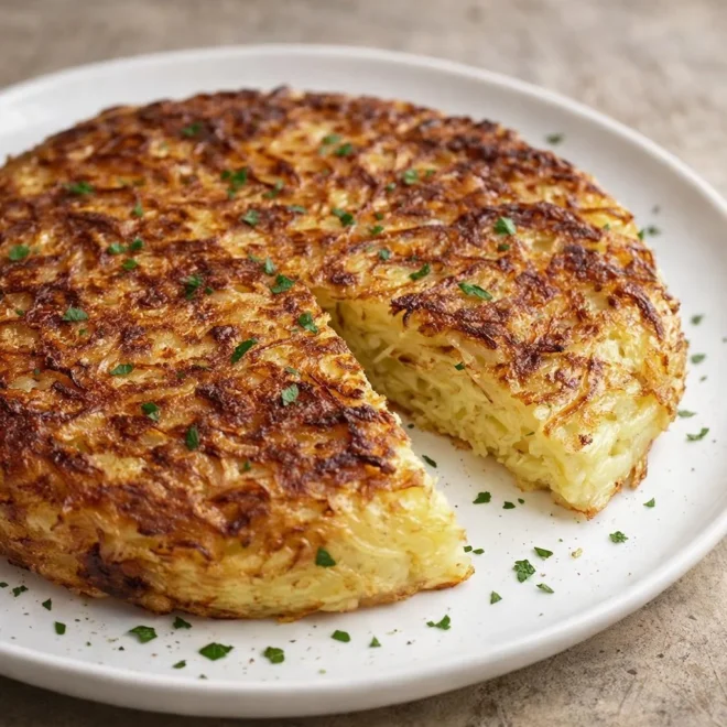 Crique ardéchoise aux pommes de terre, oignons et œufs, croustillante au four