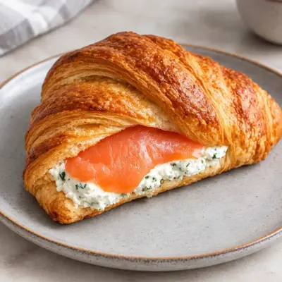 Croissant au saumon fumé facile et fromage frais