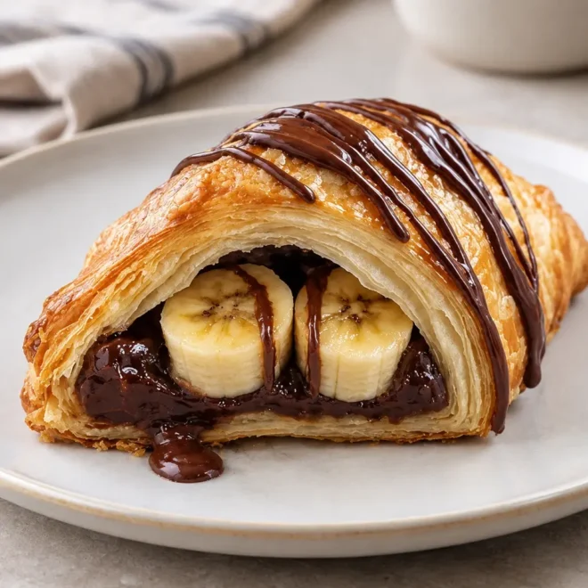 Croissants chocolat banane faciles et dorés