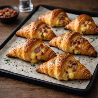 Recette croissants feuilletés lardons raclette (fondants)