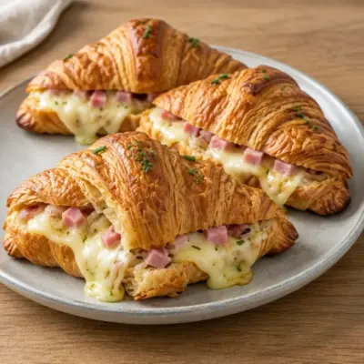 Croissants jambon-raclette-oignons faciles
