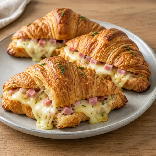 Croissants jambon-raclette-oignons faciles
