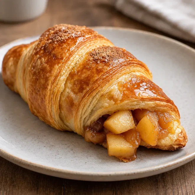 Croissants pomme cannelle faciles et dorés