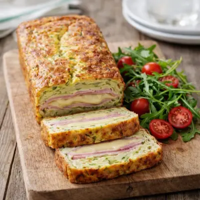 Croque-cake de courgettes jambon raclette