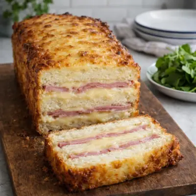 Croque-cake au jambon et à la raclette : XXL à partager