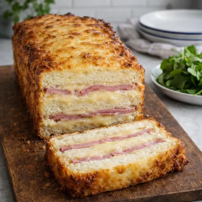Croque-cake au jambon et à la raclette : XXL à partager
