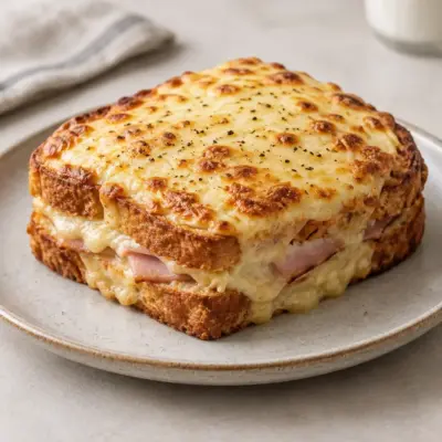 Croque géant jambon-béchamel-comté facile