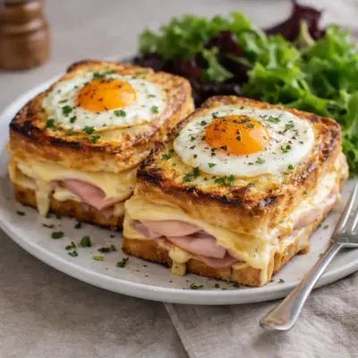 Recette Croque-Madame : jambon-beurre gratiné