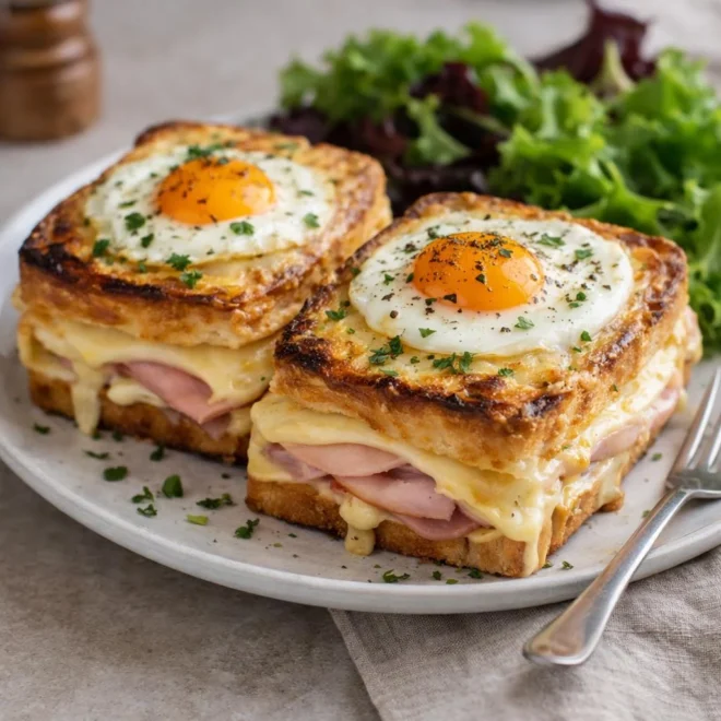Recette Croque-Madame : jambon-beurre gratiné