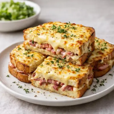 Croque monsieur chèvre lardons au thym (rapide)