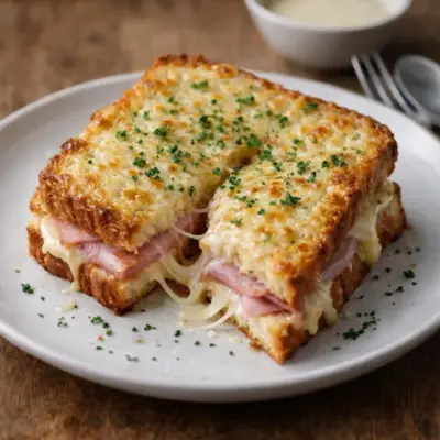 Croque monsieur toast au fromage et béchamel | 10 min