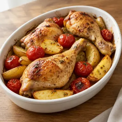 Cuisses de poulet rôties, recette facile au four
