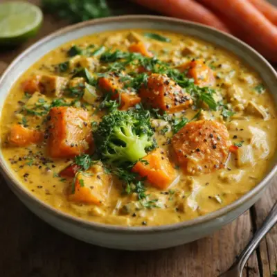 Curry de légumes de saison crémeux au lait de coco