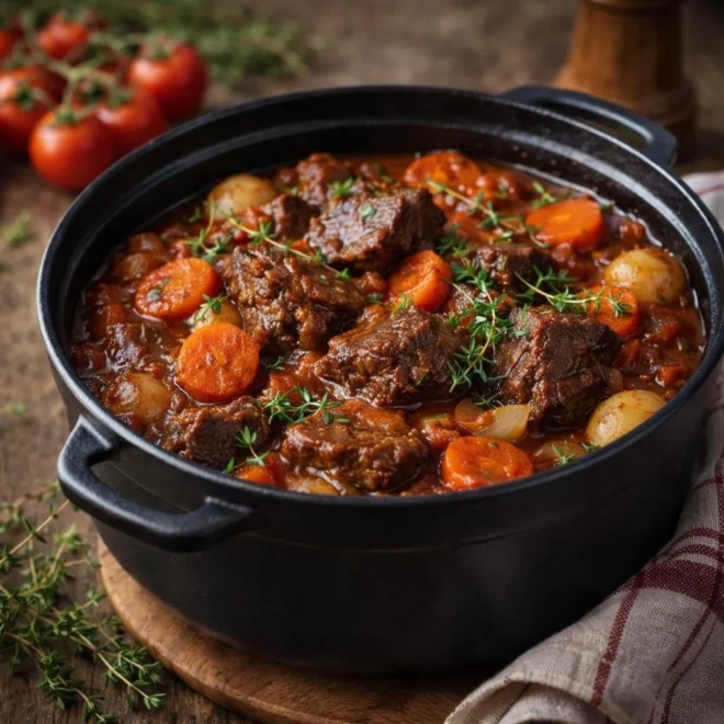 Daube de bœuf à la provençale facile : fondante