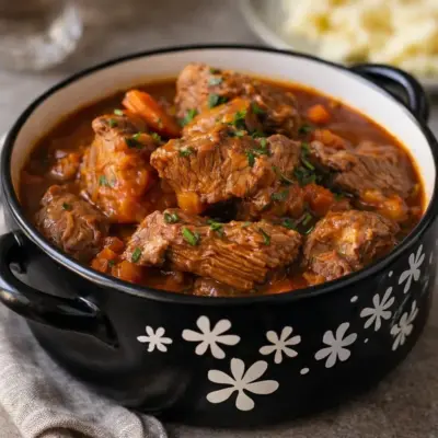 Daube provençale au bœuf au vin rouge mijoté