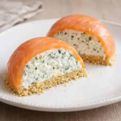 Dômes de saumon fumé sur crackers : apéritif