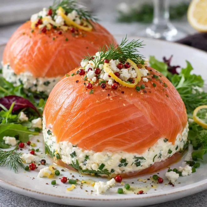 Dômes de saumon fumé à la mousse de feta